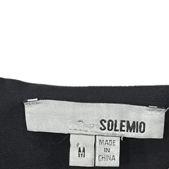 Solemio - Women’s Little Black Dress with Plunging Neckline - Size M - Picture 8 of 8